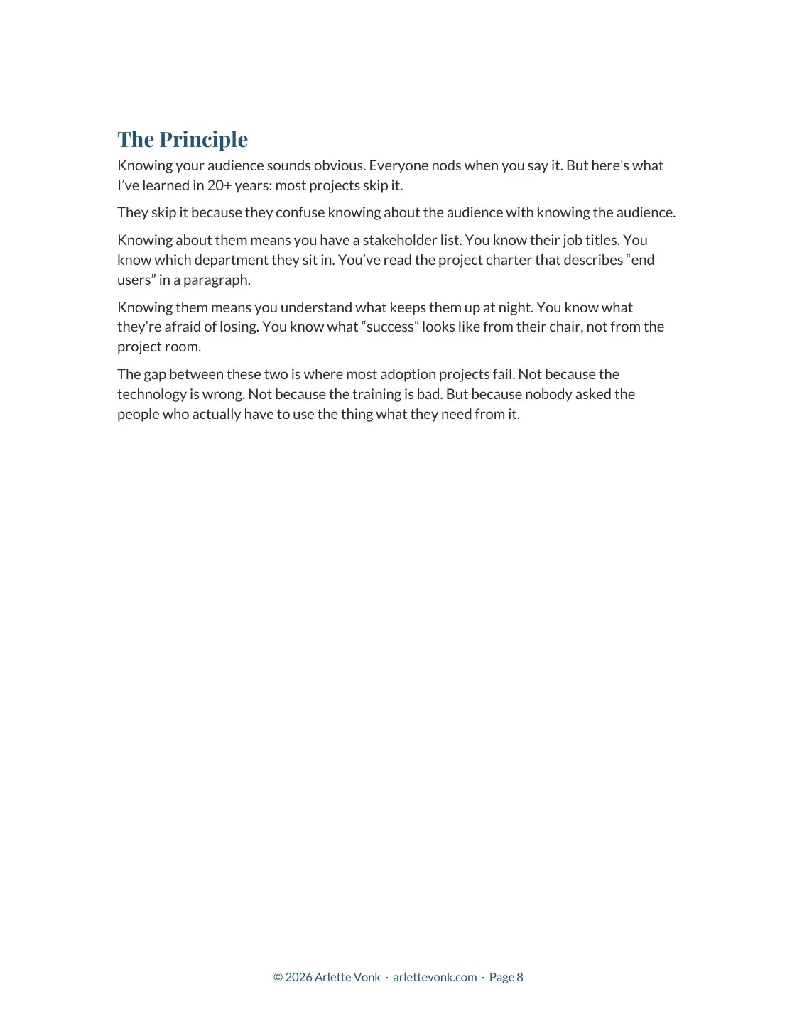 The principle behind Rule 1: Know Your Audience